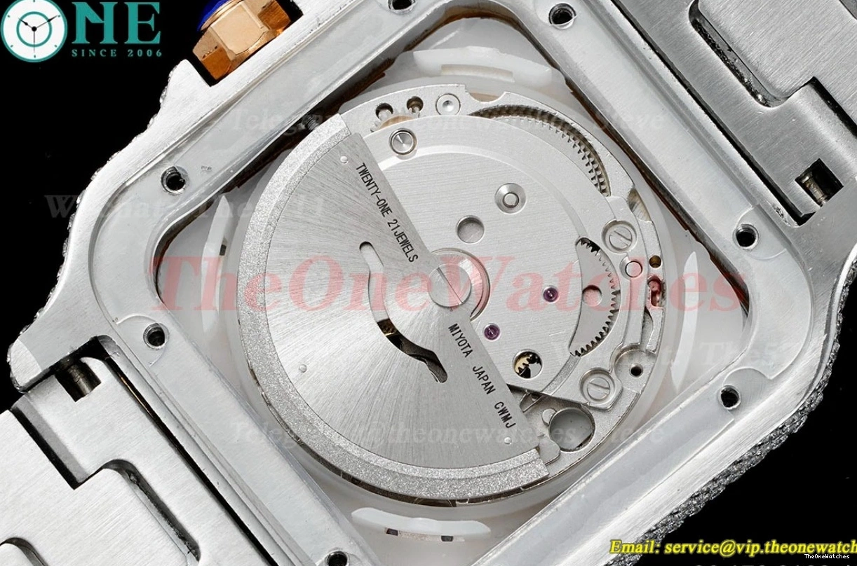 SS Silver MY9015 Santos Dial XL AMG Mens 40mm SS 100 RG 1202